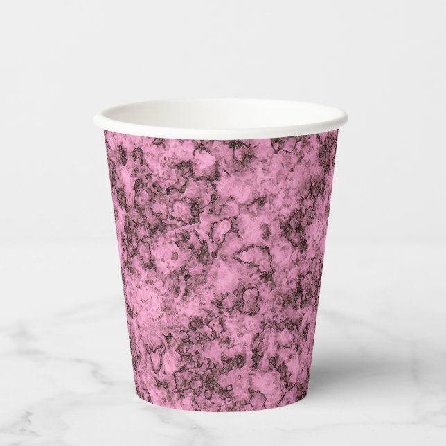 Gobelets En Papier Belle veine rose marbre clair foncé (Recto)