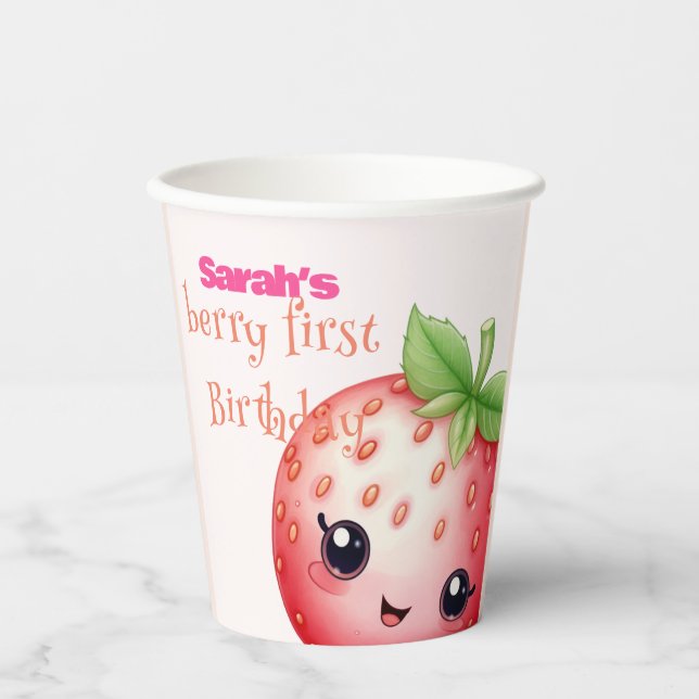 Gobelets En Papier Berry 1er anniversaire (Recto)