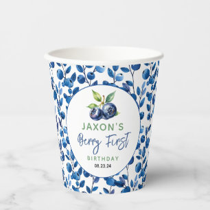 Gobelets En Papier Berry First Blueberry 1er Anniversaire