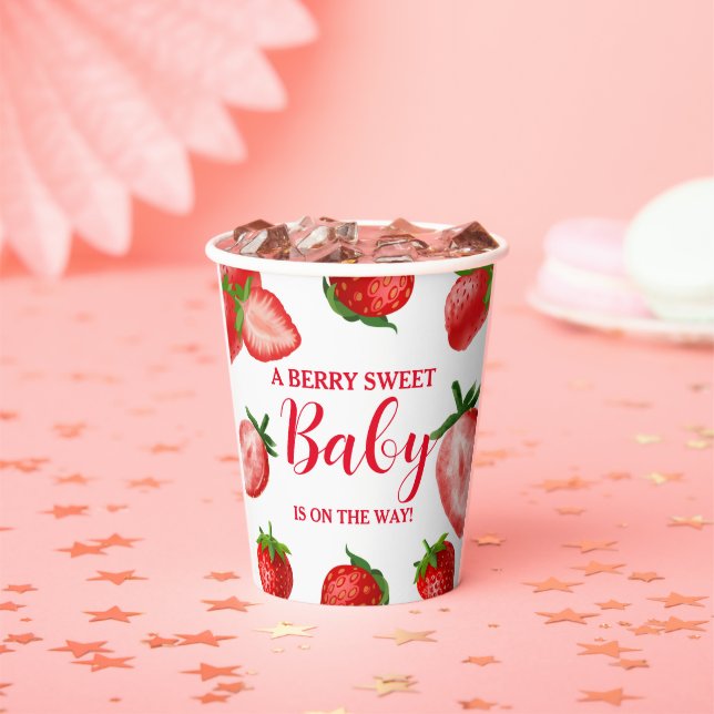 Gobelets En Papier Berry fraise Baby shower sucré Sur le chemin (Insitu)