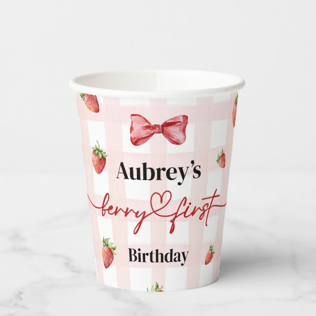 Gobelets En Papier Berry Premier anniversaire (Gauche)
