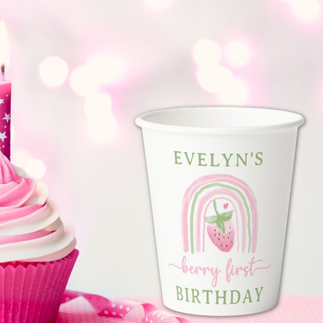 Gobelets En Papier Berry Premier anniversaire (Créateur téléchargé)
