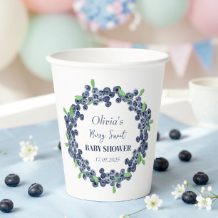 Gobelets En Papier Berry Sweet Baby shower Blueberry Baby Girl Boy