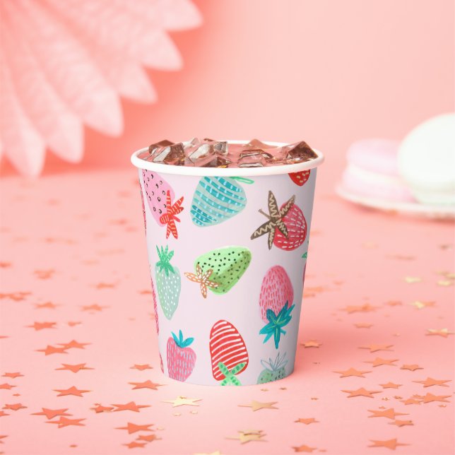 Gobelets En Papier Berry Sweet motif de fraises (Insitu)