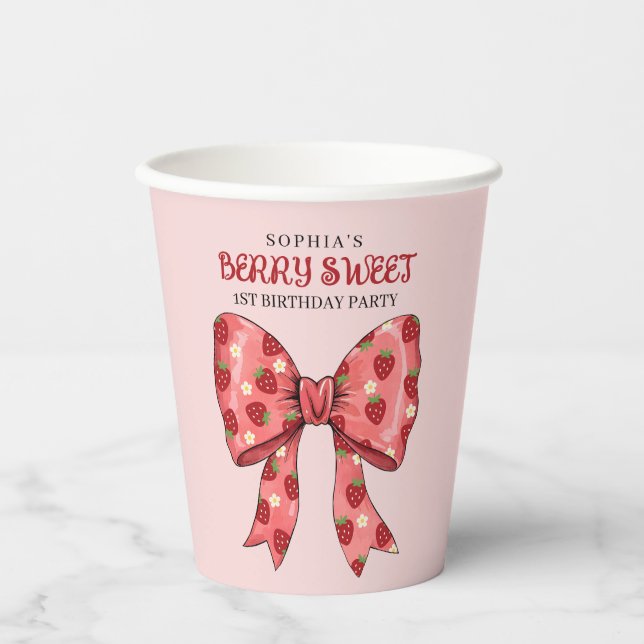 Gobelets En Papier Berry Sweet Party Invitation (Recto)