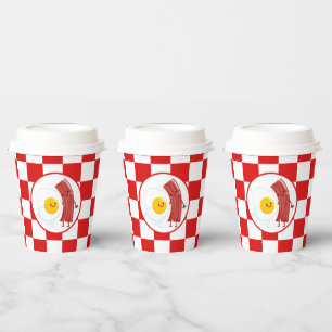 Gobelets En Papier Beurre d'oeuf mignon Petit déjeuner ou table