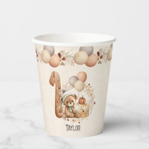 Gobelets En Papier Beurre d'ours mignonne d'automne 1er tasses de pap