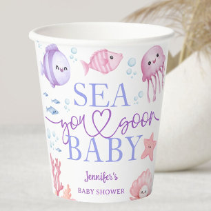 Gobelets En Papier Bientôt sous les mers Baby Shower Fille Rose Anima