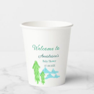 Gobelets En Papier bienvenue à la baby shower nom colline d'arbre ble