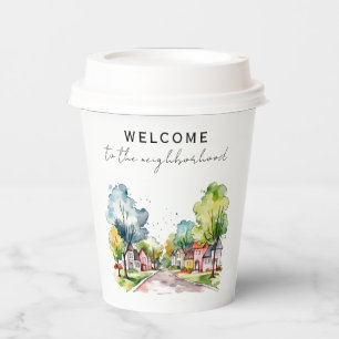 Gobelets En Papier Bienvenue dans le quartier
