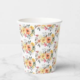 Gobelets En Papier Bienvenue Fleurie de Printemps pour Baby Shower