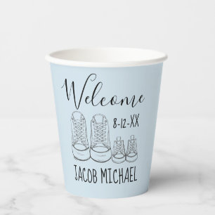 Gobelets En Papier BIENVENUE Nouveau Arrivée Baby Chaussures Douche G