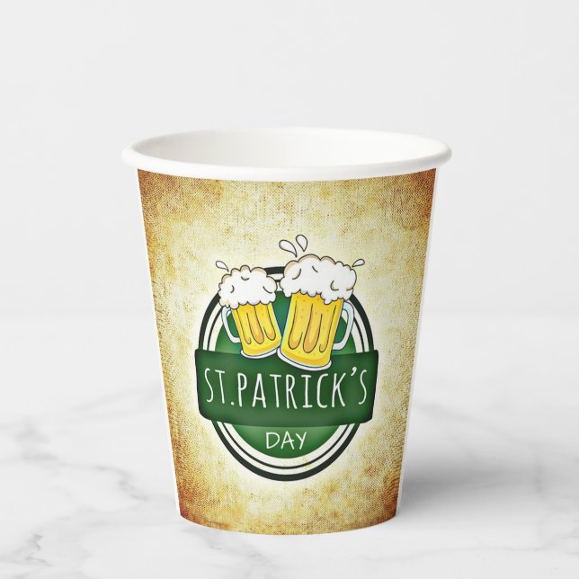 Gobelets En Papier Bières de la Saint-Patrick (Recto)