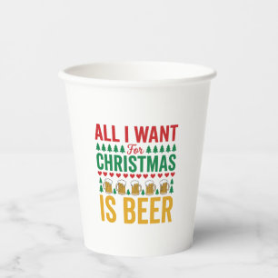 Gobelets En Papier Bières de Noël Conception de boisson de vacances a