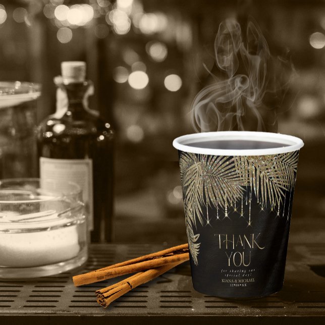 Gobelets En Papier Bijoux feuille feuille Mariage or ID830 (Créateur téléchargé)