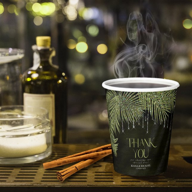 Gobelets En Papier Bijoux feuille Mariage vert ID830 (Créateur téléchargé)