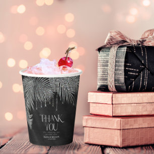 Gobelets En Papier Bijoux Mariage feuille feuille argent ID830