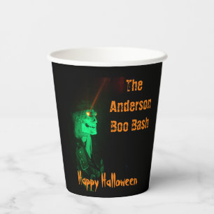 Gobelets En Papier Biker Billy Halloween Skeleton Black & Orange