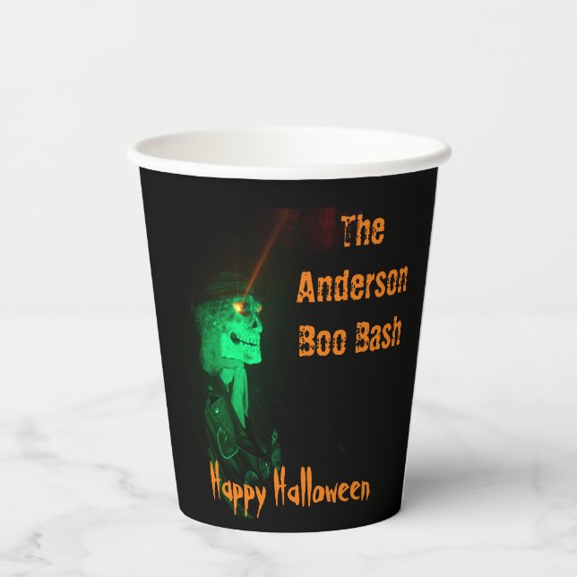 Gobelets En Papier Biker Billy Halloween Skeleton Black & Orange (Verso)