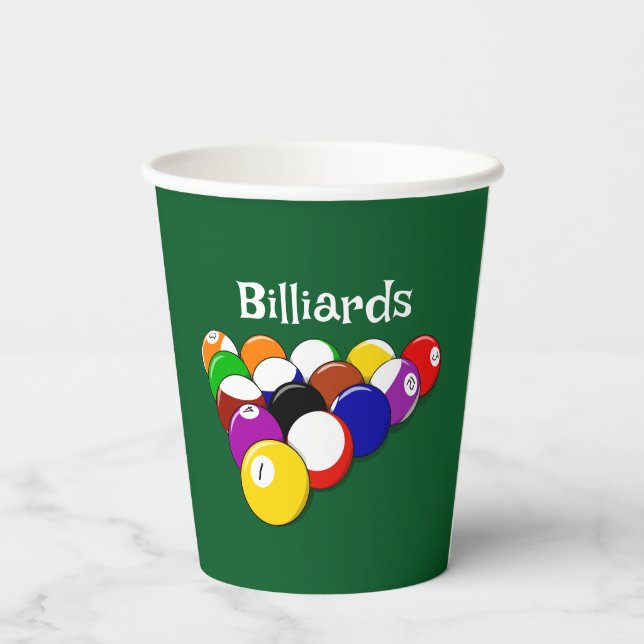 Gobelets En Papier Billiard Balls Design Paper Cup (Verso)
