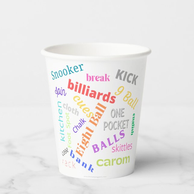 Gobelets En Papier Billiards de tasses de papier (Recto)