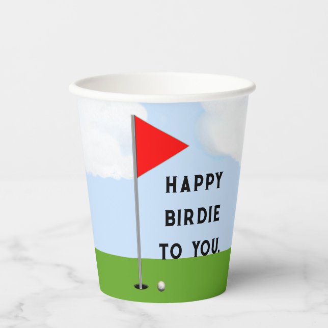 Gobelets En Papier Birdie de golf créatif (Recto)