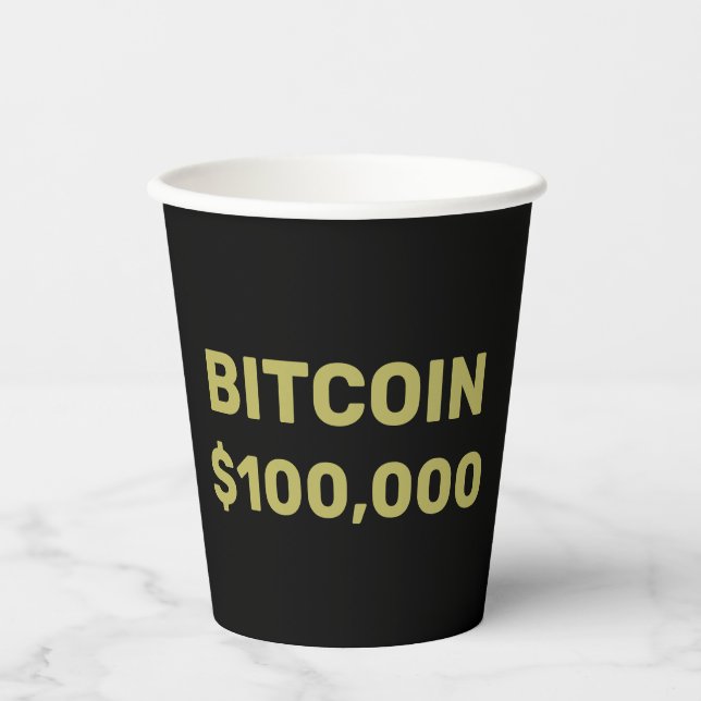 Gobelets En Papier Bitcoin 100000 Célébration (Recto)