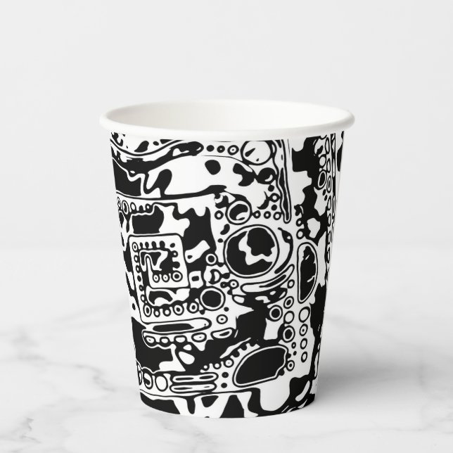 Gobelets En Papier Black and White Geometric Art 25 (Verso)