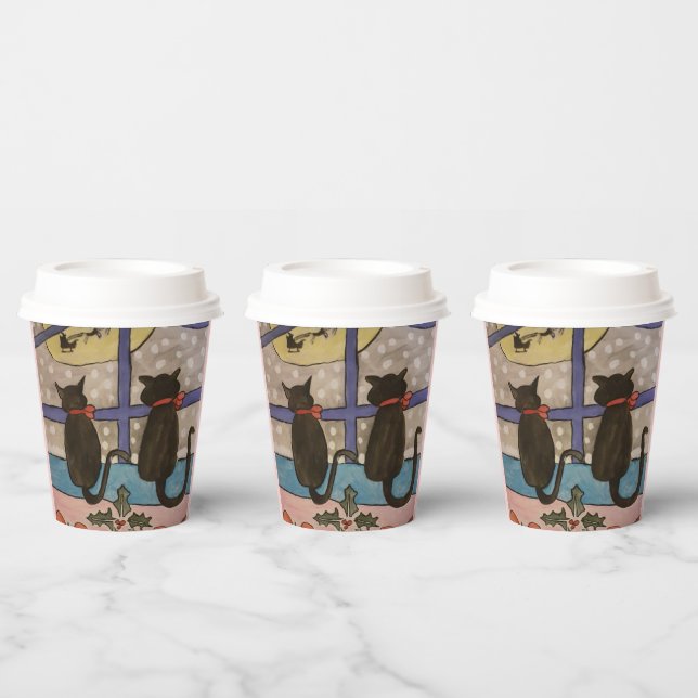 Gobelets En Papier Black Cat Christmas Paper Cup (Multi)