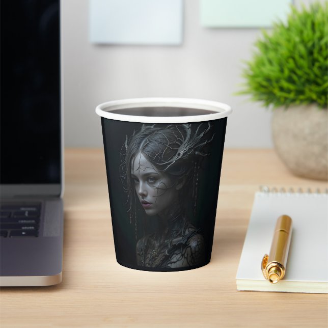 Gobelets En Papier Black Gothic Girl (Insitu)