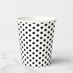Gobelets En Papier Black Polka Dot Motif Coupe de papier