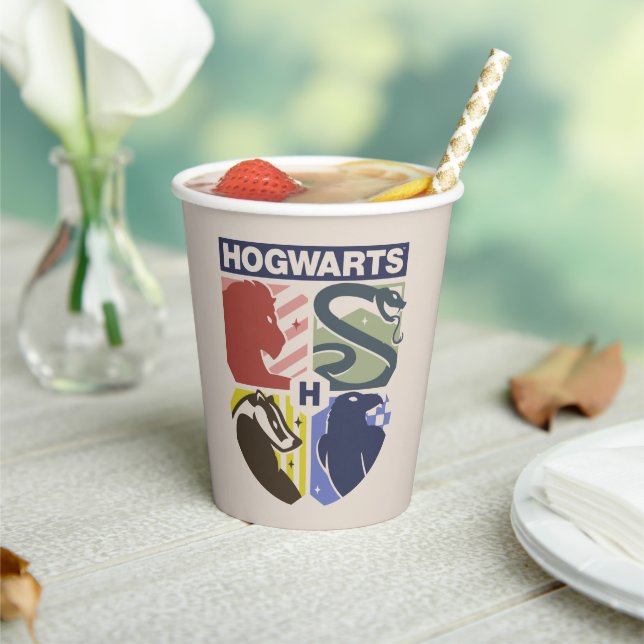 Gobelets En Papier Blason timbré vintage HOGWARTS™ (Insitu)