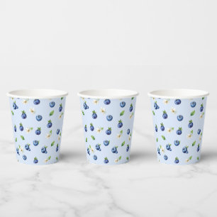 Gobelets En Papier Bleu Berry Baby shower doux