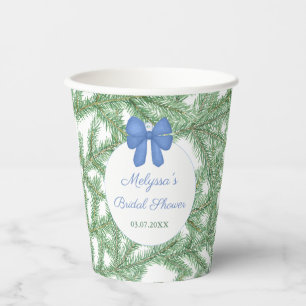 Gobelets En Papier Bleu Blanc Ornements Noël Fête des mariées