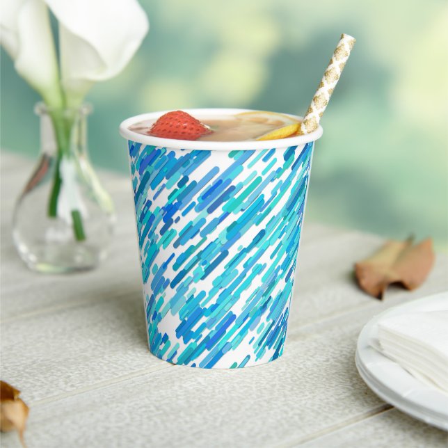 Gobelets En Papier Bleu bleu cool Turquoise Marine (Insitu)