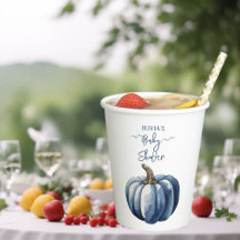 Bleu Citrouille Aquarelle Boho Baby Boy Douche