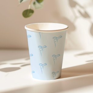 Gobelets En Papier Bleu dainty arc motif garçon baby shower