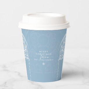 Gobelets En Papier Bleu Gothique Hiver Conte de Fées Script Noël