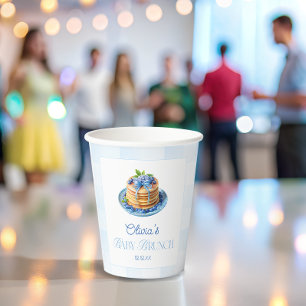 Gobelets En Papier Bleu mou Pancake Baby Brunch Baby shower