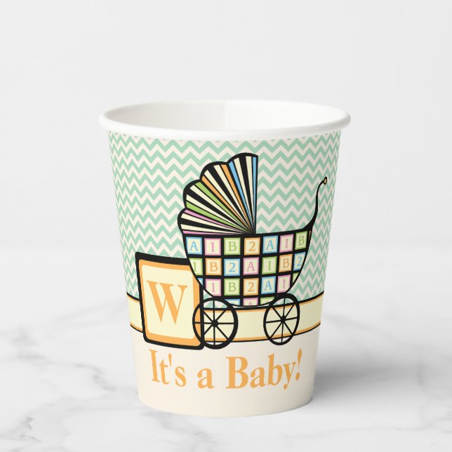 Gobelets En Papier Blocs de bébé Poussette de papier Coupe (Gauche)