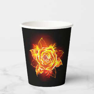 Gobelets En Papier Blooming Fire Rose