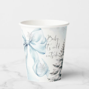 Gobelets En Papier Blue Bow Baby Il fait froid dehors Baby shower