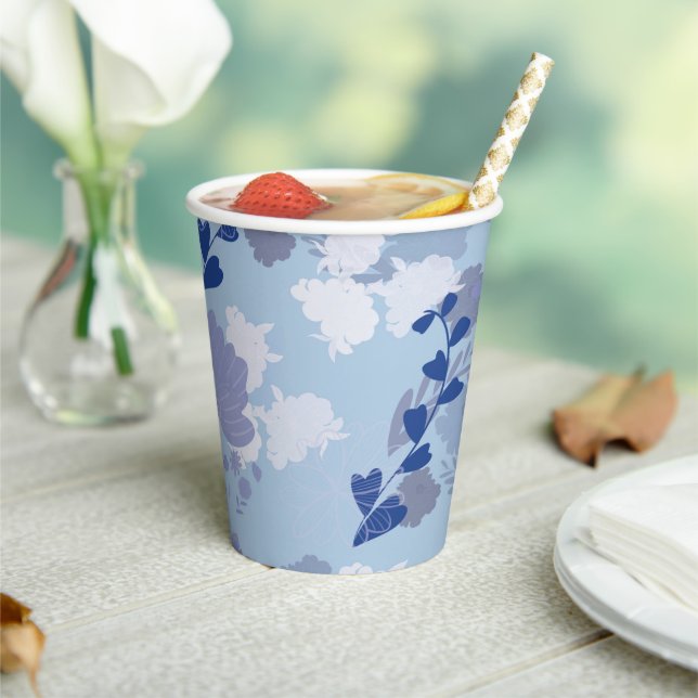 Gobelets En Papier Blue Flowers (Insitu)