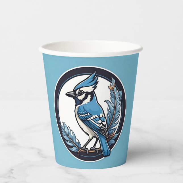 Gobelets En Papier Blue Jay Blue Bird Blue (Recto)