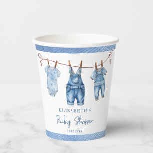 Gobelets En Papier Blue Jean Baby Denim Baby shower garçon