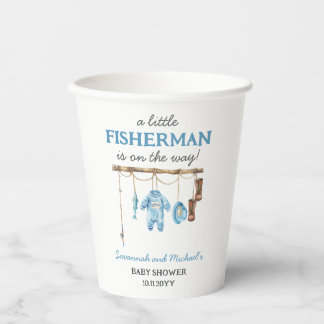 Gobelets En Papier Blue Little Fisherman Baby Shower 
