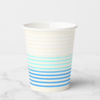 Gobelets En Papier Blue Ombre Striped Paper