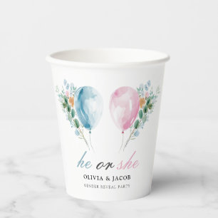 Gobelets En Papier Blue Rose Ballons Sexe Revevela Party