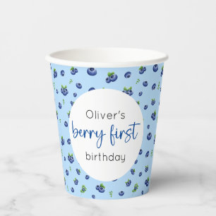 Gobelets En Papier Blueberry 1er anniversaire Berry First