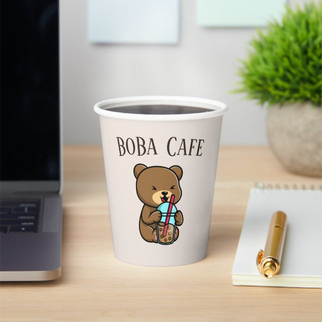 Gobelets En Papier Boba Tea, Buble lait thé (Insitu)